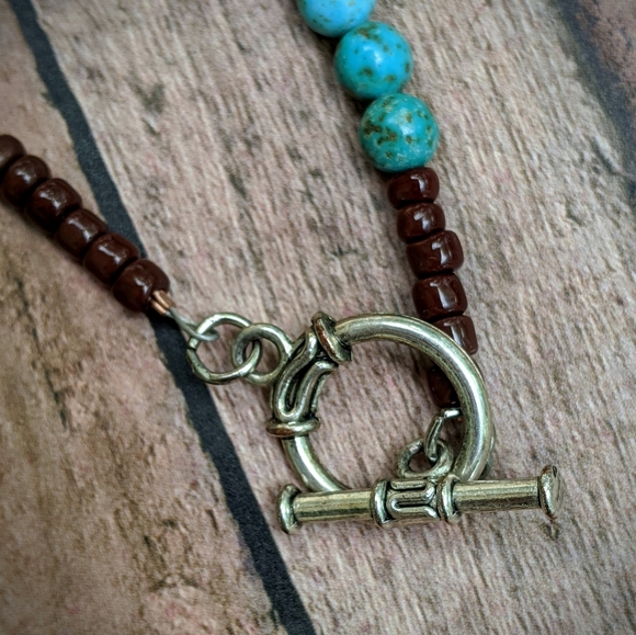 Nwt Handcrafted Beaded Western Necklace W/ Fringe - Picture 3 of 3